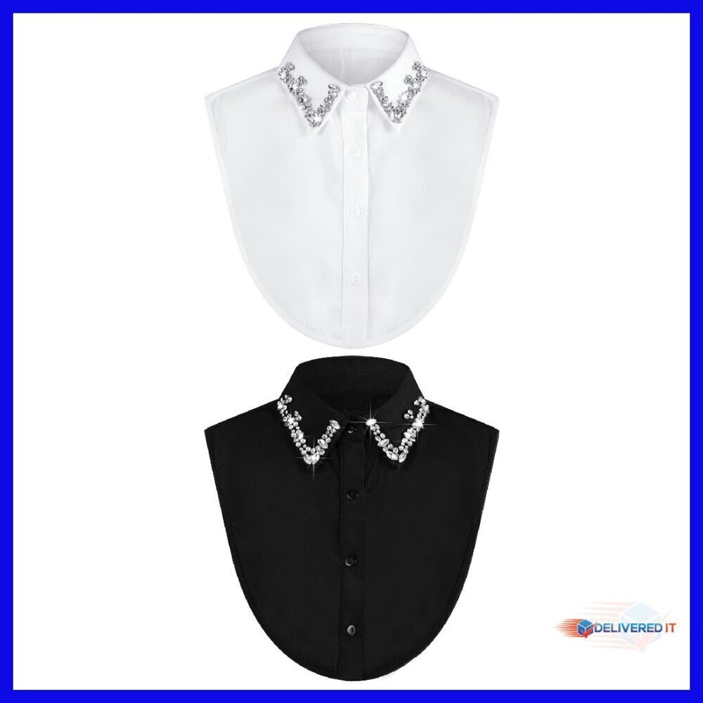 Rhinestone Detachable Collar Dickey Blouse Accessory One Size Fits Most